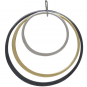 Mixed Metal Three Circle Stack Pendant 33x30mm