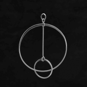 Sterling Silver Floating Circle and Bar Link 49x36mm
