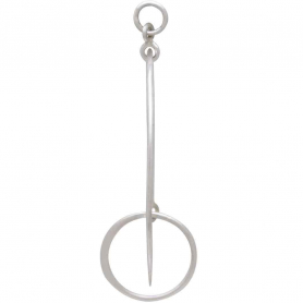 Sterling Silver Floating Circle and Bar Link 49x36mm
