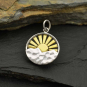 Small Mountain Range Charm with Bronze Sun Rays 22x15mm