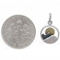 Mini Sterling Silver Mountain Charm with Bronze Sun