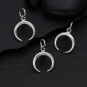 Sterling Silver Mini Tapered Crescent Moon Charm 16x11mm