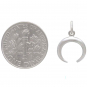 Sterling Silver Mini Tapered Crescent Moon Charm 16x11mm