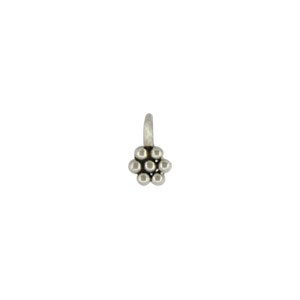 Sterling Silver Granulated Flower Charm - Tiny 6x4mm