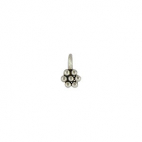 Sterling Silver Granulated Flower Charm - Tiny 6x4mm