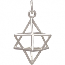 Sterling Silver Wire Merkaba Pendant 23x17mm