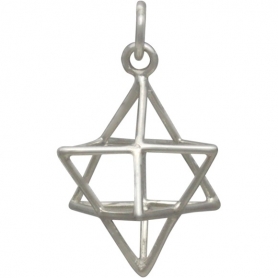 Sterling Silver Wire Merkaba Pendant 23x17mm