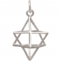 Sterling Silver Wire Merkaba Pendant 23x17mm