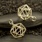 Sterling Silver Wire Icosahedron Pendant 21x15mm