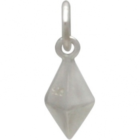 Sterling Silver Short Spike Charm - Geometric Charm 14x5mm