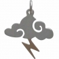 Sterling Silver Cloud Charm w Bronze Lightning Bolt 21x17mm