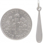 Sterling Silver Solid Teardrop Charm -24mm