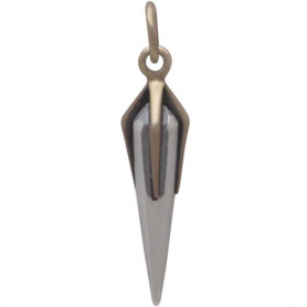 Sterling Silver Spike Charm with Bronze Claw Cap