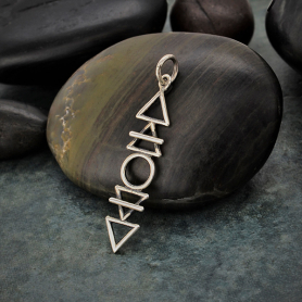 Sterling Silver Stacked Elements Charm 32x6mm