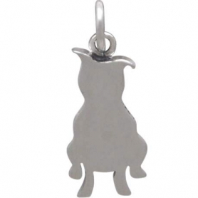Sterling Silver Pitbull Dog Charm