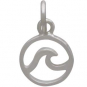 Sterling Silver Mini Openwork Wave Charm 14x8mm