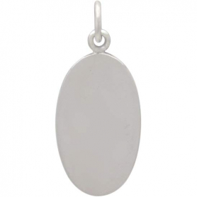 Sterling Silver Snake Pendant on Oval Disk