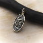 Sterling Silver Snake Pendant on Oval Disk