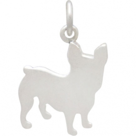 Sterling Silver French Bulldog Dog Charm 19x12mm