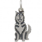 Sterling Silver Husky Dog Charm 21x8mm