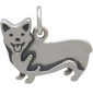 Sterling Silver Corgi Dog Charm 14x16mm