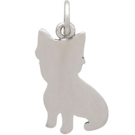 Sterling Silver Yorkie Dog Charm 20x10mm