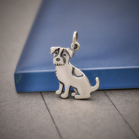 Sterling Silver Jack Russell Terrier Dog Charm 20x15mm