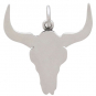 Sterling Silver Flat Cow Skull Pendant 21x20mm