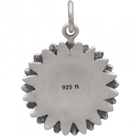 Sterling Silver Sunflower Charm 22x15mm