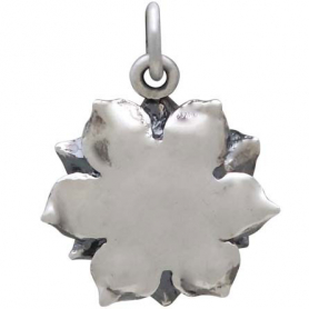 Sterling Silver Lotus Pendant with Bronze Heart 19x14mm