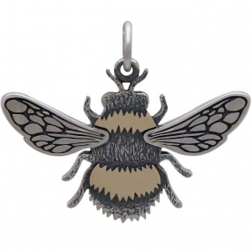 Mixed Metal Bumble Bee Pendant 21x25mm