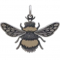 Mixed Metal Bumble Bee Pendant 21x25mm