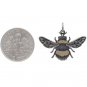 Mixed Metal Bumble Bee Pendant 21x25mm