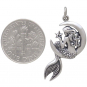 Sterling Silver Mermaid on the Moon Pendant 30x17mm