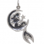 Sterling Silver Mermaid on the Moon Pendant 30x17mm