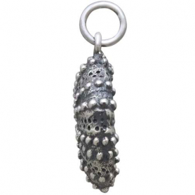 Sterling Silver Dimensional Sea Urchin Charm 20x16mm