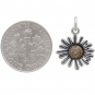 Mixed Metal Daisy Charm 19x13mm