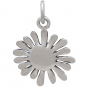 Mixed Metal Daisy Charm 19x13mm