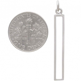 Sterling Silver Openwork Rectangle Link 37x5mm