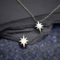 Sterling Silver North Star Bead 12x9mm