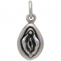 Sterling Silver Yoni Charm 17x7mm