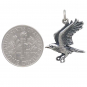 Sterling Silver Flying Raven Pendant 22x20mm