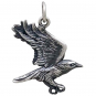 Sterling Silver Flying Raven Pendant 22x20mm
