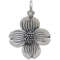 Sterling Silver Dogwood Flower Charm 23x16mm