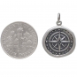 Sterling Silver Wax Seal Compass Charm 22x16mm