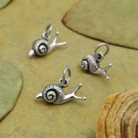 Sterling Silver Snail Charm 14x14mm