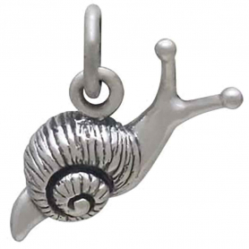 Sterling Silver Snail Charm 10x14mm