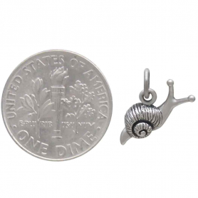 Sterling Silver Snail Charm 10x14mm