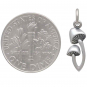 Sterling Silver Two Mushroom Charm Link 19x6mm