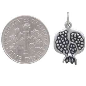 Sterling Silver Pomegranate Charm 19x12mm
